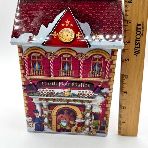 Harry London Christmas North Pole Station 3D Tin Canister Empty - Picture 9 of 10